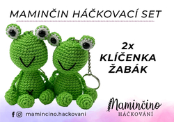 MAMINČIN HÁČKOVACÍ SET - 2 ks KLÍČENKA ŽABÁK